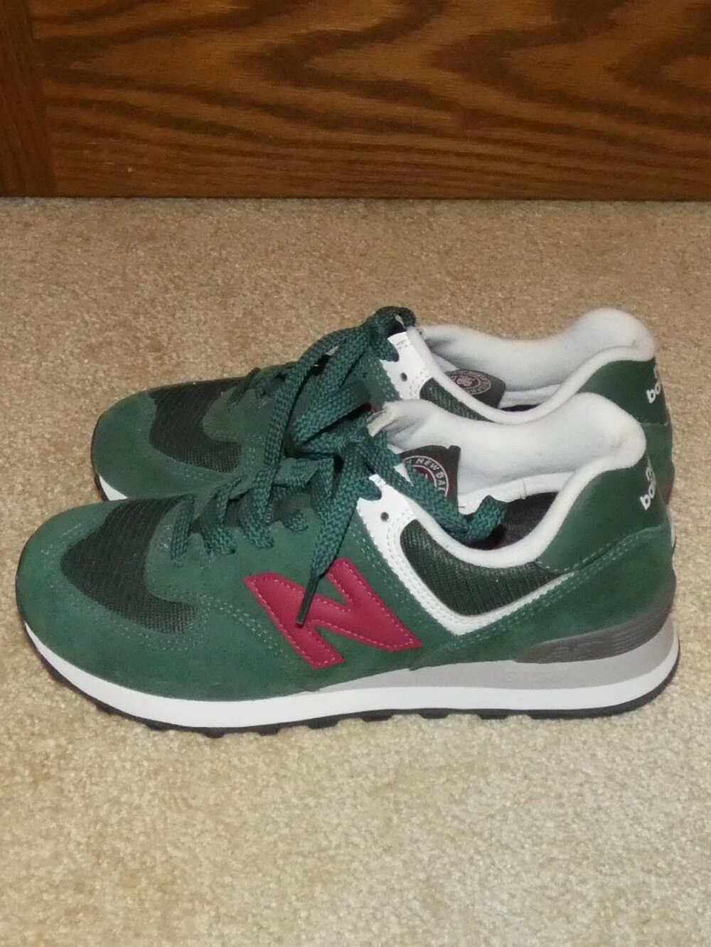 New Balance 574 Green Garnet Sneakers Size 9 - Picture 4 of 7